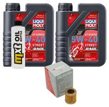 Inspektionspaket 2L 5W-40 + Ölfilter + 1x Zündkerze für Piaggio Hexagon LX 4 125 ccm