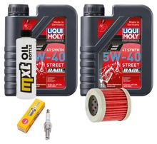 Inspektionspaket 2L 5W-40 + Ölfilter + 1x Zündkerze für Piaggio Hexagon LX 4 125 ccm