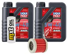 Inspection package 2L 5W-40 + oil filter + 1x spark plug for Piaggio Hexagon LX 4 125 ccm