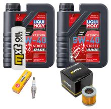 Inspektionspaket 2L 5W-40 + Ölfilter + 1x Zündkerze für Piaggio Hexagon LX 4 125 ccm