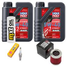 Inspektionspaket 2L 5W-40 + Ölfilter + 1x Zündkerze für Piaggio Hexagon LX 4 125 ccm