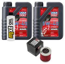 Inspektionspaket 2L 5W-40 + Ölfilter + 1x Zündkerze für Piaggio Hexagon LX 4 125 ccm