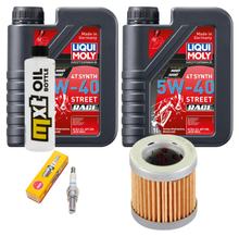 Inspektionspaket 2L 5W-40 + Ölfilter + 1x Zündkerze für Piaggio Hexagon LX 4 125 ccm
