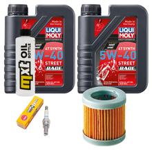 Inspektionspaket 2L 5W-40 + Ölfilter + 1x Zündkerze für Piaggio Hexagon LX 4 125 ccm