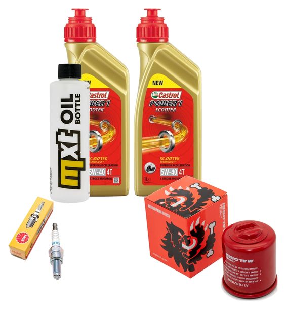 Inspektionspaket 2L 5W-40 + Ölfilter + 1x Zündkerze für Piaggio Liberty RST 125 ccm