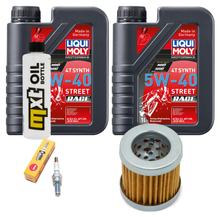 Pacchetto di ispezione 2L 5W-40 + filtro olio + 1x candela per Piaggio Liberty RST 125 ccm