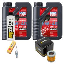 Inspection package 2L 5W-40 + oil filter + 1x spark plug for Piaggio Liberty RST 125 ccm