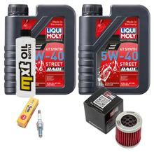 Inspection package 2L 5W-40 + oil filter + 1x spark plug for Piaggio Liberty RST 125 ccm