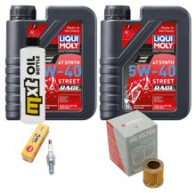 Kit d'inspection 2L 5W-40 + filtre à huile + 1x bougie pour Piaggio Liberty 2V 125 ccm