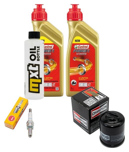 Inspektionspaket 2L 5W-40 + Ölfilter + 1x Zündkerze für Piaggio Liberty 3V 125 ccm