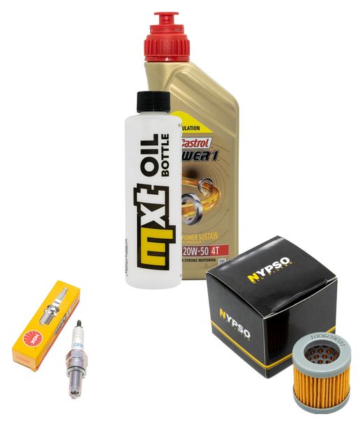 Inspektionspaket 1L 20W-50 + Ölfilter + 1x Zündkerze für Piaggio Sfera 125 ccm