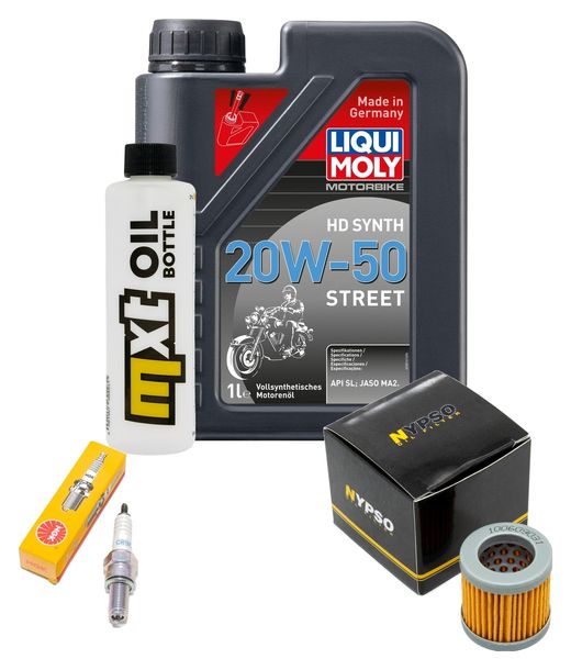 Inspektionspaket 1L 20W-50 + Ölfilter + 1x Zündkerze für Piaggio Sfera 125 ccm