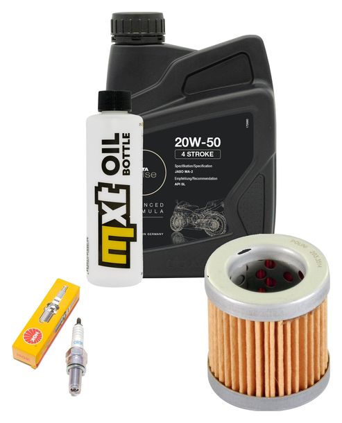 Inspektionspaket 1L 20W-50 + Ölfilter + 1x Zündkerze für Piaggio Sfera 125 ccm