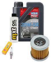 Paquete de inspección 1L 20W-50 + filtro de aceite + 1x bujía para Piaggio Sfera 125 ccm