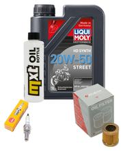 Inspekční balíček 1L 20W-50 + olejový filtr + 1x zapalovací svíčka pro Piaggio Sfera 125 ccm