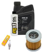 Inspekční balíček 1L 20W-50 + olejový filtr + 1x zapalovací svíčka pro Piaggio Sfera 125 ccm