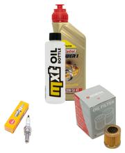 Paquete de inspección 1L 20W-50 + filtro de aceite + 1x bujía para Piaggio Sfera 125 ccm