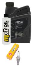 Kit d'inspection 1L 20W-50 + filtre à huile + 1x bougie pour Piaggio Sfera 125 ccm