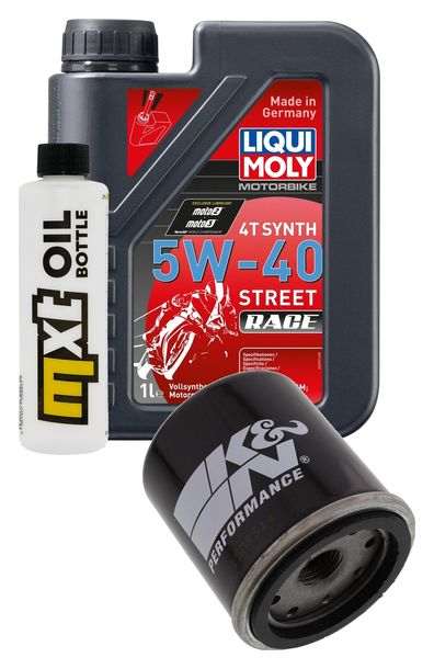 Kit d'inspection 1L 5W-40 + filtre à huile + 1x bougie pour Piaggio Skipper ST 125 ccm