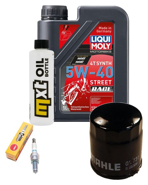 Inspektionspaket 1L 5W-40 + Ölfilter + 1x Zündkerze für Piaggio Skipper ST 125 ccm