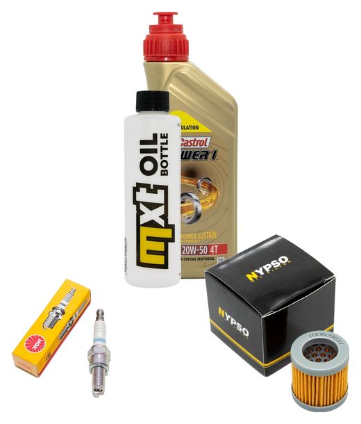 Inspektionspaket 1L 20W-50 + Ölfilter + 1x Zündkerze für Vespa ET4 125 ccm