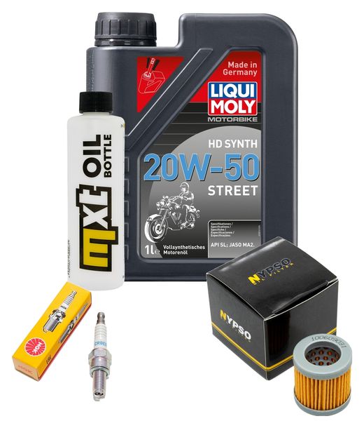 Inspektionspaket 1L 20W-50 + Ölfilter + 1x Zündkerze für Vespa ET4 125 ccm