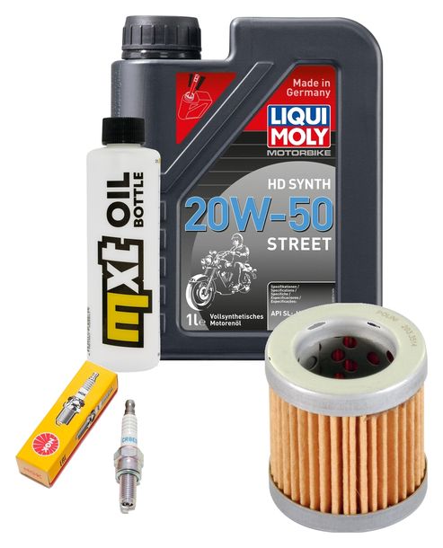 Inspektionspaket 1L 20W-50 + Ölfilter + 1x Zündkerze für Vespa ET4 125 ccm
