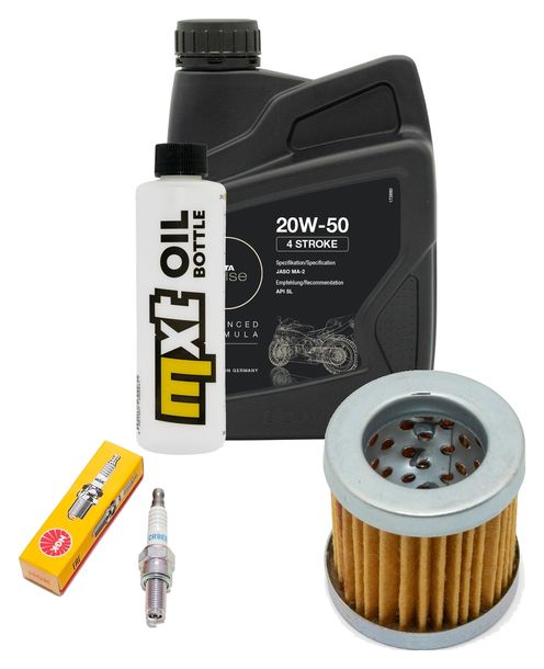 Inspektionspaket 1L 20W-50 + Ölfilter + 1x Zündkerze für Vespa ET4 125 ccm