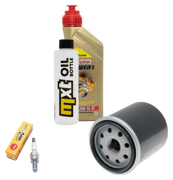 Inspektionspaket 1L 20W-50 + Ölfilter + 1x Zündkerze für Vespa ET4 Leader 125 ccm