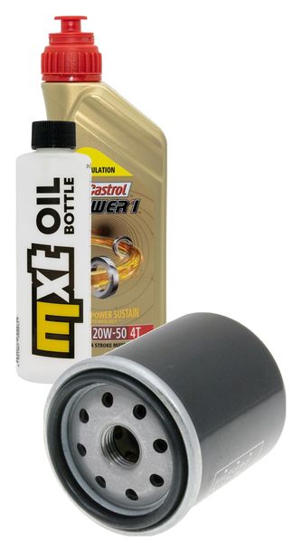 Inspektionspaket 1L 20W-50 + Ölfilter + 1x Zündkerze für Vespa ET4 Leader 125 ccm