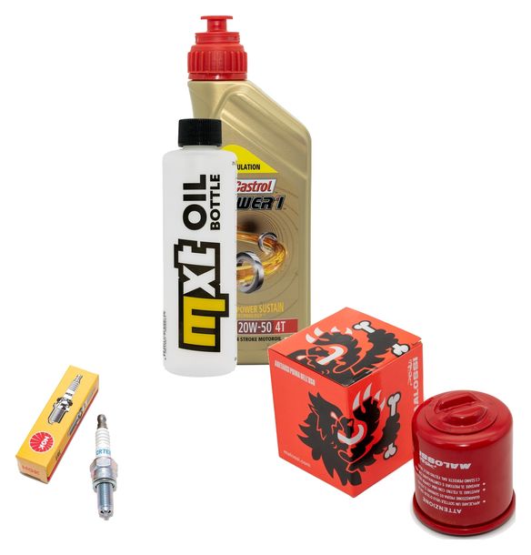 Inspektionspaket 1L 20W-50 + Ölfilter + 1x Zündkerze für Vespa ET4 Leader 125 ccm