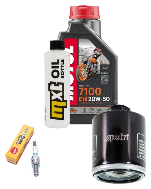 Inspektionspaket 1L 20W-50 + Ölfilter + 1x Zündkerze für Vespa ET4 Leader 125 ccm
