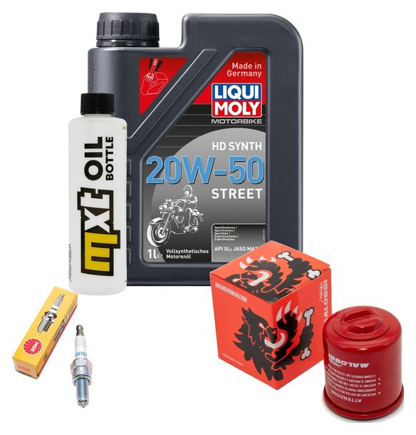 Inspektionspaket 1L 20W-50 + Ölfilter + 1x Zündkerze für Vespa ET4 Leader 125 ccm