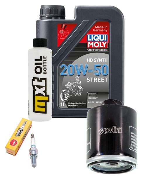 Inspektionspaket 1L 20W-50 + Ölfilter + 1x Zündkerze für Vespa ET4 Leader 125 ccm