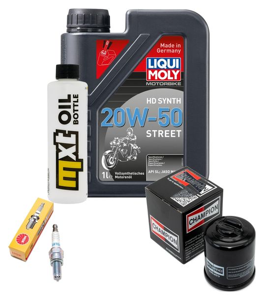 Inspektionspaket 1L 20W-50 + Ölfilter + 1x Zündkerze für Vespa ET4 Leader 125 ccm