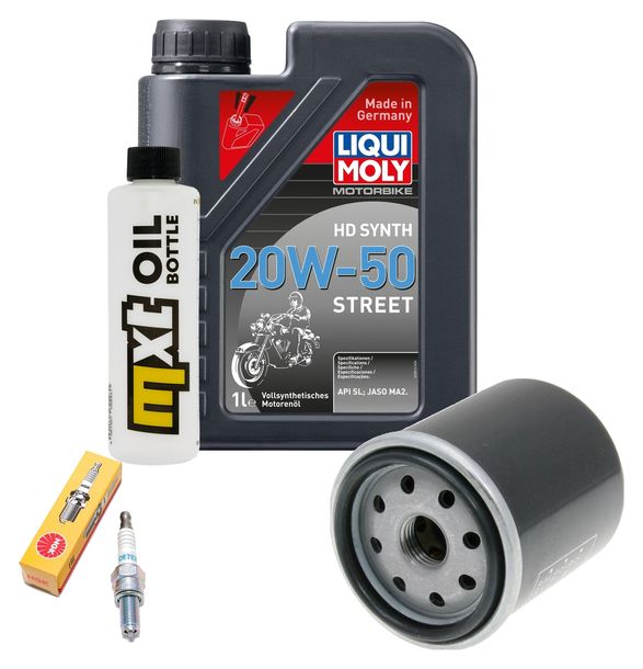 Inspektionspaket 1L 20W-50 + Ölfilter + 1x Zündkerze für Vespa ET4 Leader 125 ccm
