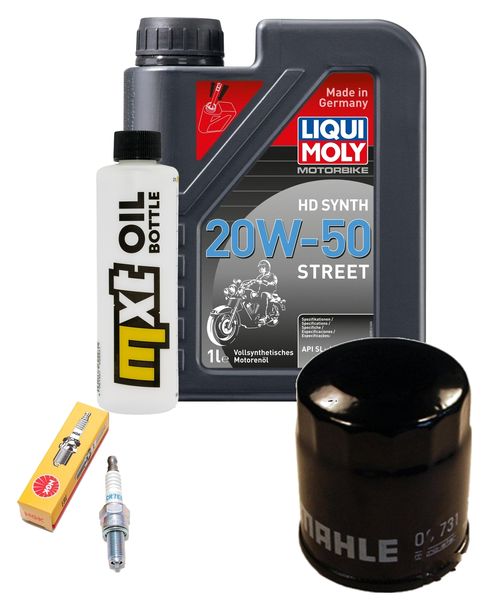Inspektionspaket 1L 20W-50 + Ölfilter + 1x Zündkerze für Vespa ET4 Leader 125 ccm