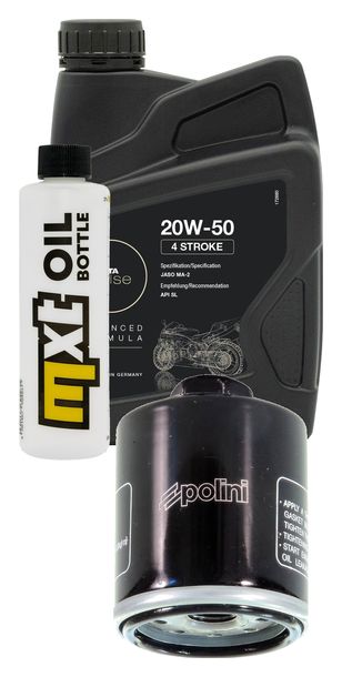 Inspektionspaket 1L 20W-50 + Ölfilter + 1x Zündkerze für Vespa ET4 Leader 125 ccm