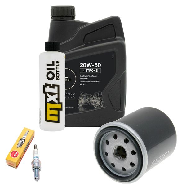 Inspektionspaket 1L 20W-50 + Ölfilter + 1x Zündkerze für Vespa ET4 Leader 125 ccm
