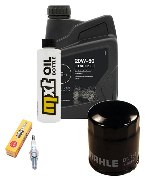 Inspektionspaket 1L 20W-50 + Ölfilter + 1x Zündkerze für Vespa ET4 Leader 125 ccm