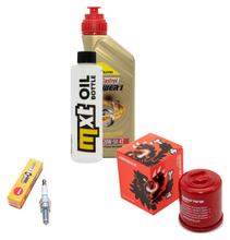 Pacote de Inspeção 1L 20W-50 + Filtro de Óleo + 1x Vela de Ignição para Vespa ET4 Leader 125 ccm