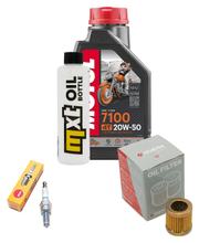 Pacote de Inspeção 1L 20W-50 + Filtro de Óleo + 1x Vela de Ignição para Vespa ET4 Leader 125 ccm