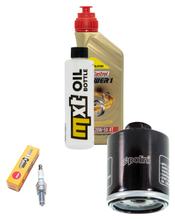 Pacote de Inspeção 1L 20W-50 + Filtro de Óleo + 1x Vela de Ignição para Vespa ET4 Leader 125 ccm