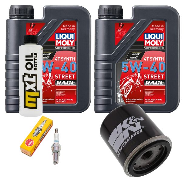 Kit d'inspection 2L 5W-40 + filtre à huile + 1x bougie pour Vespa 946 3V, Piaggio Carnaby LX Touring Primavera 125 / 200 ccm
