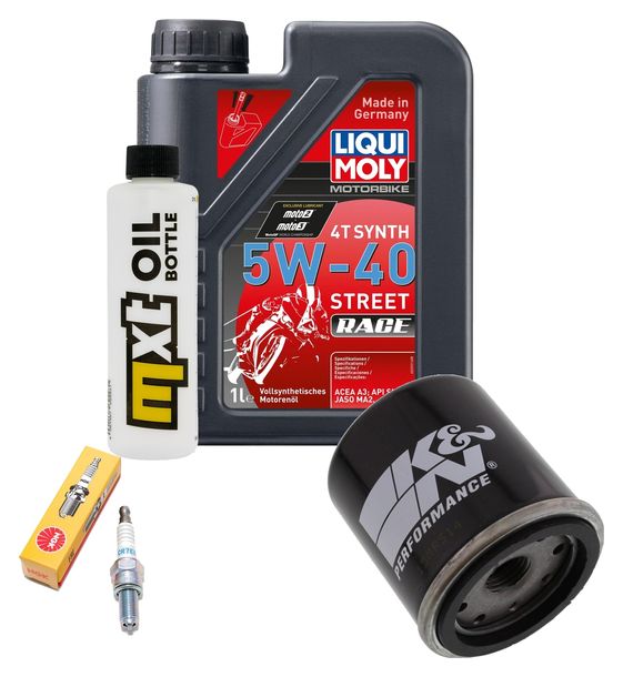 Kit d'inspection 1L 5W-40 + filtre à huile + 1x bougie pour Vespa LXV LX 125 ccm