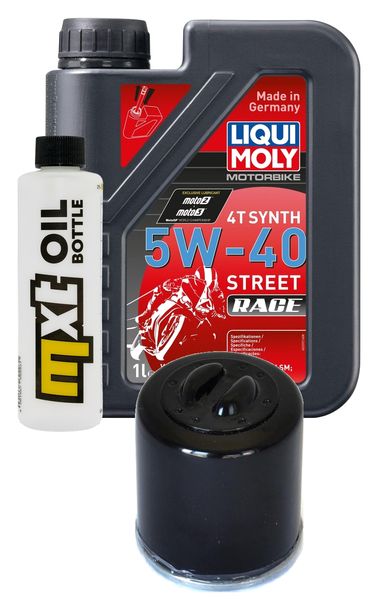 Pacchetto di ispezione 1L 5W-40 + filtro olio + 1x candela per Piaggio X8 X9 Evolution 125 ccm
