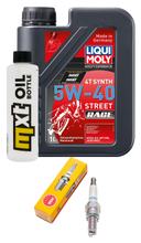 Kit d'inspection 1L 5W-40 + filtre à huile + 1x bougie pour Piaggio X8 X9 Evolution 125 ccm