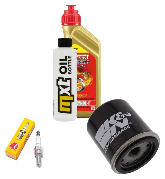 Inspektionspaket 1L 5W-40 + Ölfilter + 1x Zündkerze für Piaggio X9 125 ccm