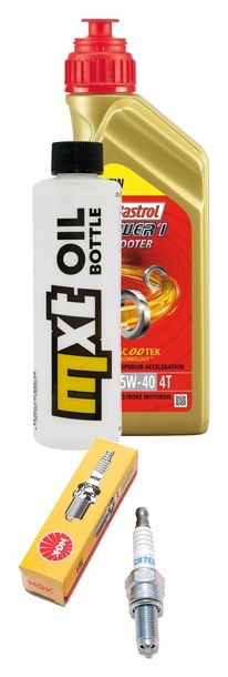 Pacchetto di ispezione 1L 5W-40 + filtro olio + 1x candela per Piaggio Zip 125 ccm