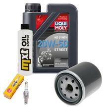 Pacote de Inspeção 1L 20W-50 + Filtro de Óleo + 1x Vela de Ignição para Piaggio X9 Amalfi 180 ccm